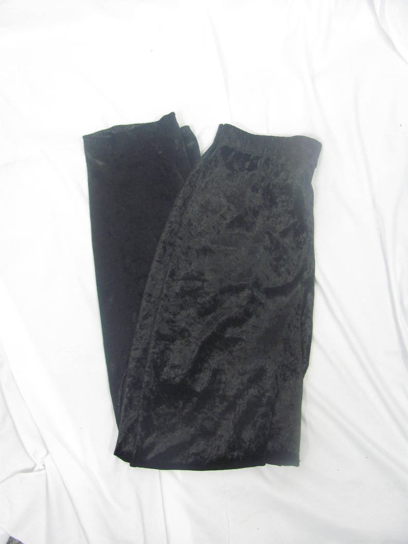 Vintage 90s Womens Black Velvet Velour Pants