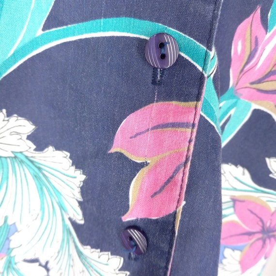 Vintage Floral Tropical Loose Fit Button Down Sho… - image 4