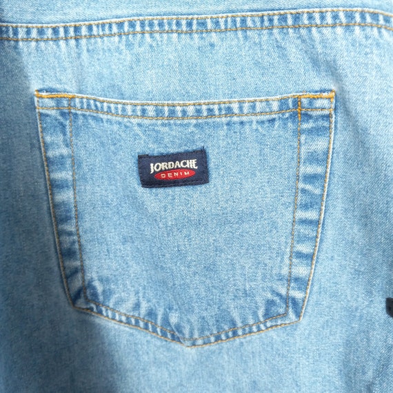 Vintage 1990s Jordache Denim Overall Shorts Dunga… - image 9