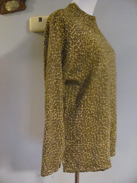 Vintage 90s Y2K Leopard / Cheetah Print Metallic … - image 4