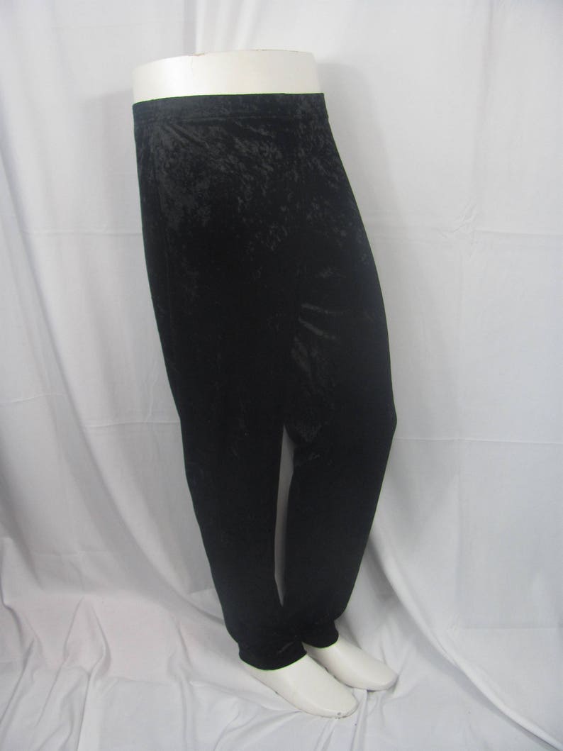 Vintage 90s Womens Black Velvet Velour Pants