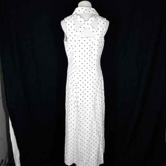 Vintage 90s Y2K White and Black Polka Dot Cross B… - image 8