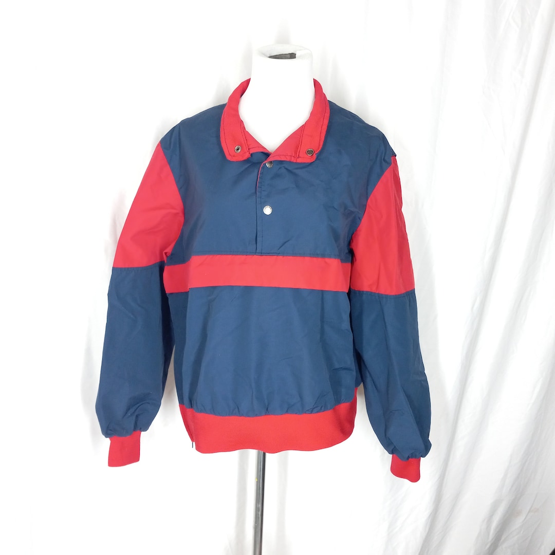 Vintage Red and Blue Nylon Pullover Windbreaker Field and Stream Action ...