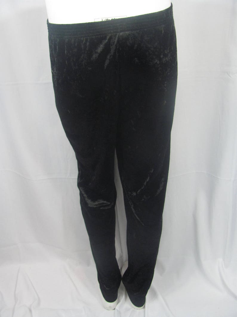 Vintage 90s Womens Black Velvet Velour Pants