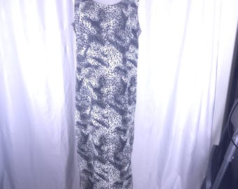 90s Y2K Animal Print Slip Dress, Sleeveless Maxi