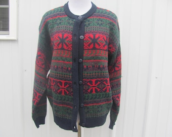 Cardigan Vintage Bryn Connelly Vert Moyen Taille M - Occasion Très Bon état