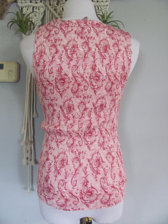 Vintage 90s Pink Stretchy Scrunchy Sleeveless Sum… - image 5