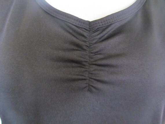 Vintage 90s Womens Simple Black Ruched Chest Jord… - image 2