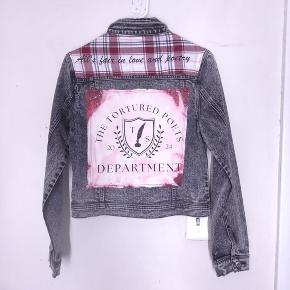 Upcycled Denim Jacket with TTPD Back Patch, Swift… - image 1