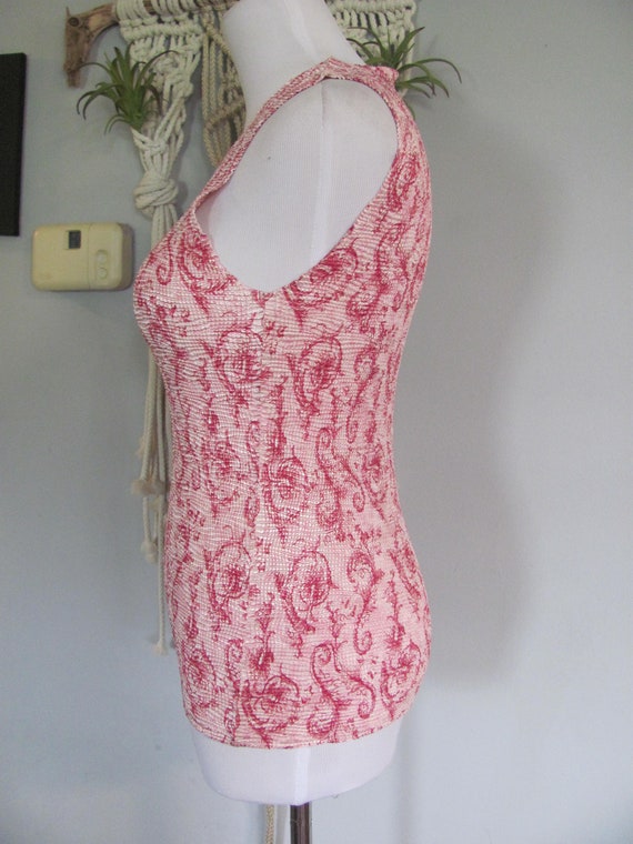 Vintage 90s Pink Stretchy Scrunchy Sleeveless Sum… - image 4