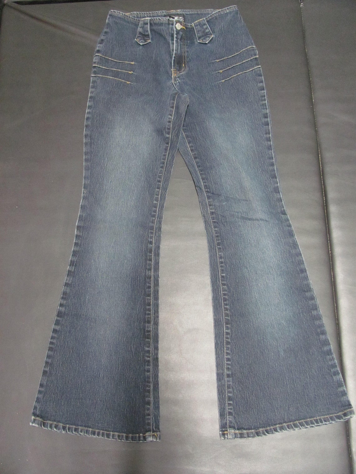Vintage 90s Low Rise Flare Jeans, Dark Wash Denim (juniors 5) - Etsy