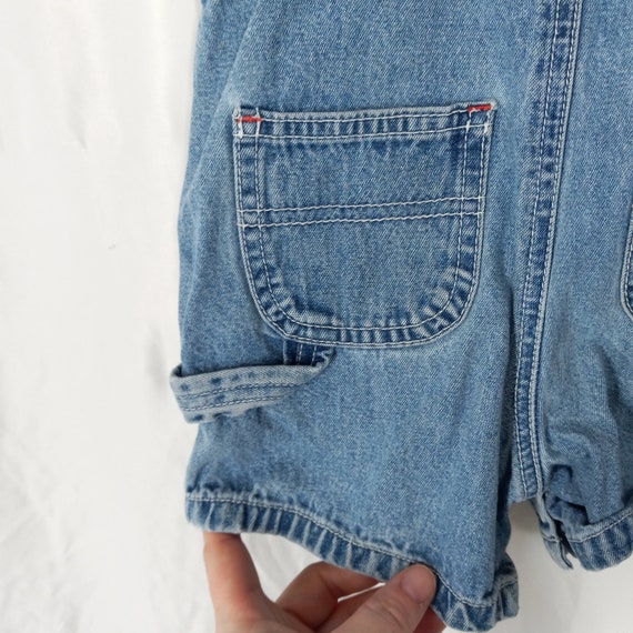 Vintage 90s / Y2k GAP Denim Overall Shorts Bibs D… - image 6