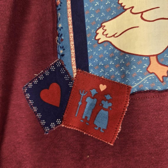Upcycled Cottagecore Patchwork GOOSE sweatshirt N… - image 4