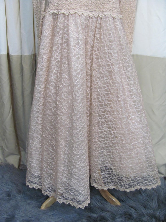 Gorgeous Vintage Retro Pink Lace Formal Dress PRO… - image 4