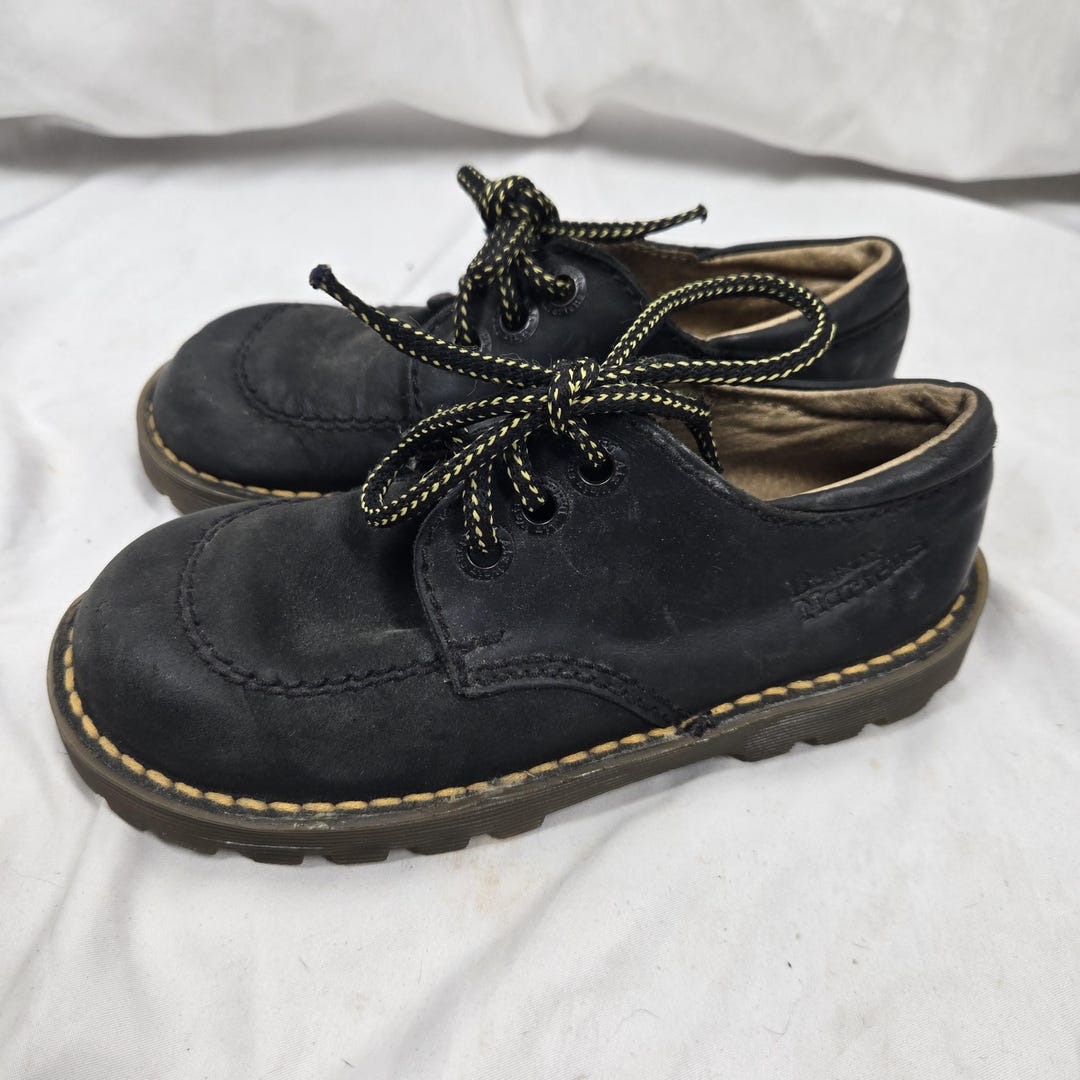 Vintage 1990s Kids Leather Doc Martens Lace up Shoes Boots - Main Image