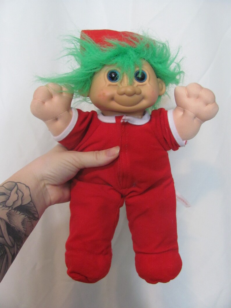 Vintage Russ Baby Christmas TROLL Doll / Plush / Santa Troll / Etsy
