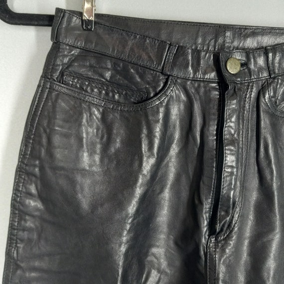 Ladies vintage 1990s black leather pants Mode Spe… - image 2