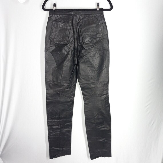 Ladies vintage 1990s black leather pants Mode Spe… - image 5