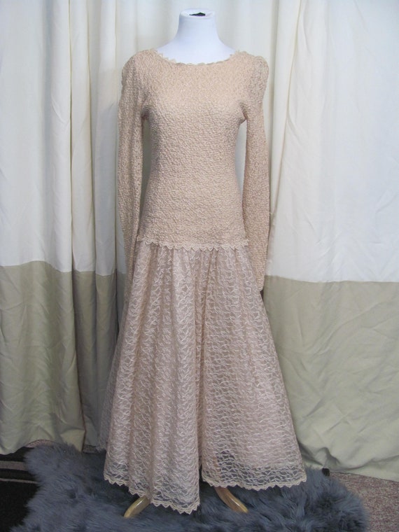 Gorgeous Vintage Retro Pink Lace Formal Dress PRO… - image 2