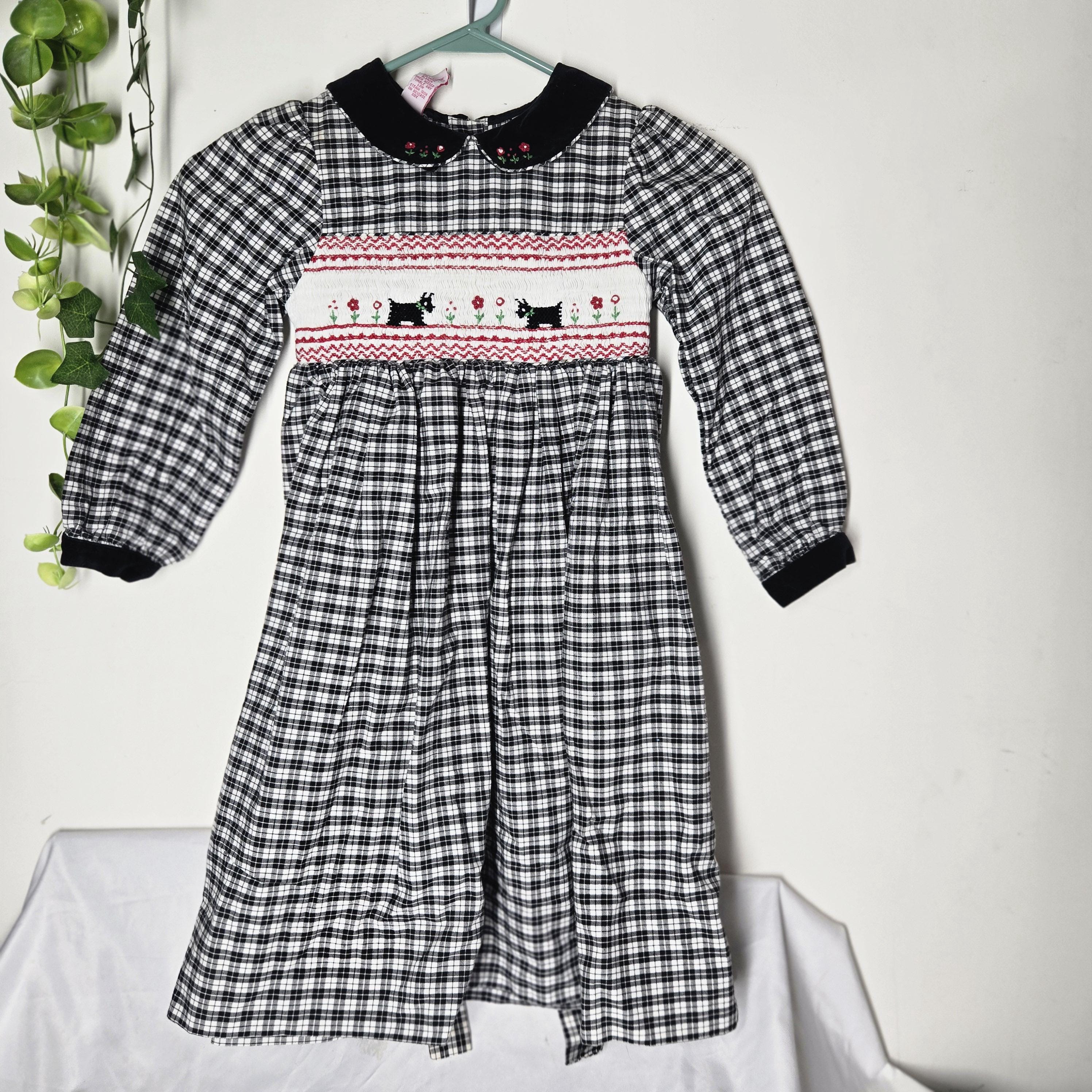 Plaid Smocked Christmas Dress Girl - Etsy Plaid Smocked Christmas Dress Girl - Etsy