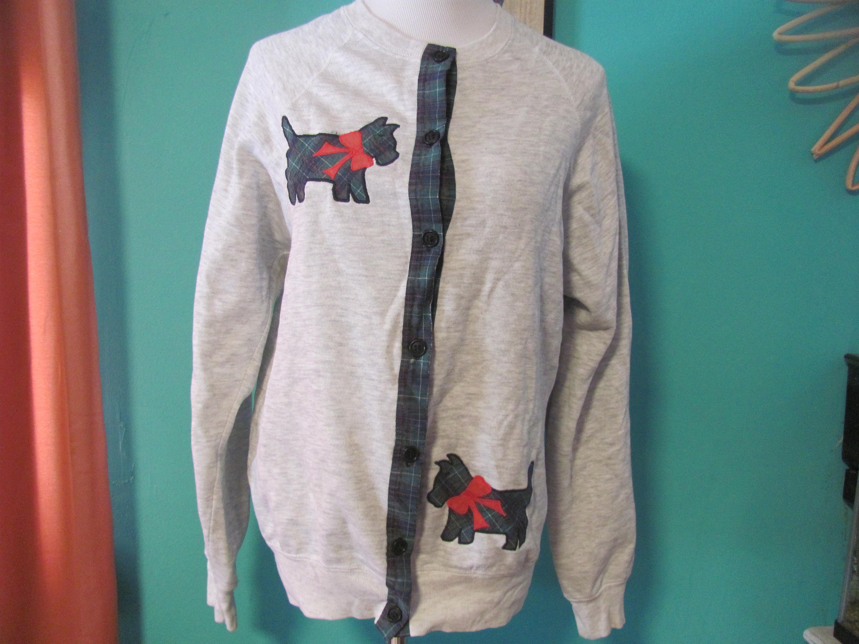 Vintage handmade Scottie Dogs Cardigan Sweater Sweatshirt Etsy