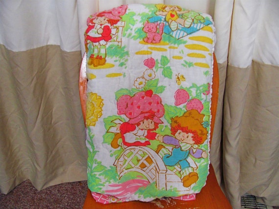 Vintage 80s Strawberry Shortcake Bedspread Quilt Comforter Etsy