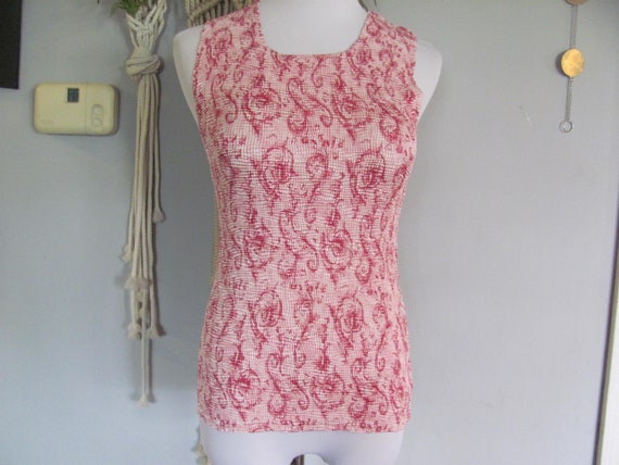 Vintage 90s Pink Stretchy Scrunchy Sleeveless Sum… - image 1