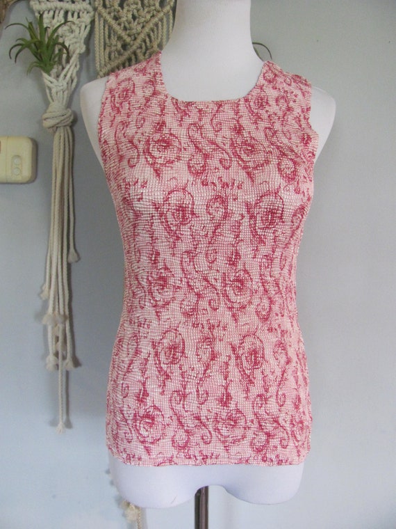 Vintage 90s Pink Stretchy Scrunchy Sleeveless Sum… - image 2