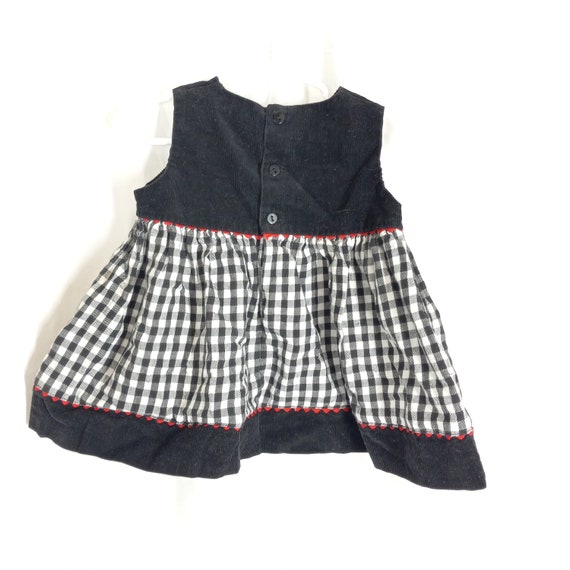 Vintage Baby Girls Black And White Checkered Ging… - image 2