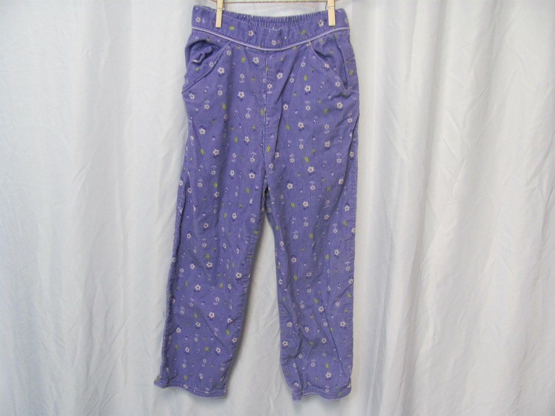 Vintage 90s Girls Purple Floral Corduroy Pants / Ribbed / - Etsy