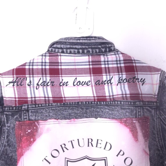 Upcycled Denim Jacket with TTPD Back Patch, Swift… - image 3
