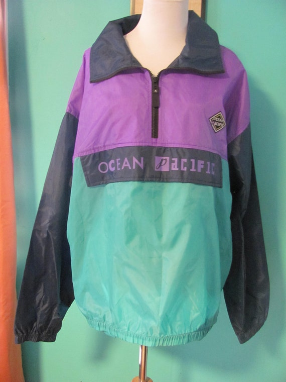 Vintage 90s OCEAN PACIFIC Pullover Nylon Light We… - image 2