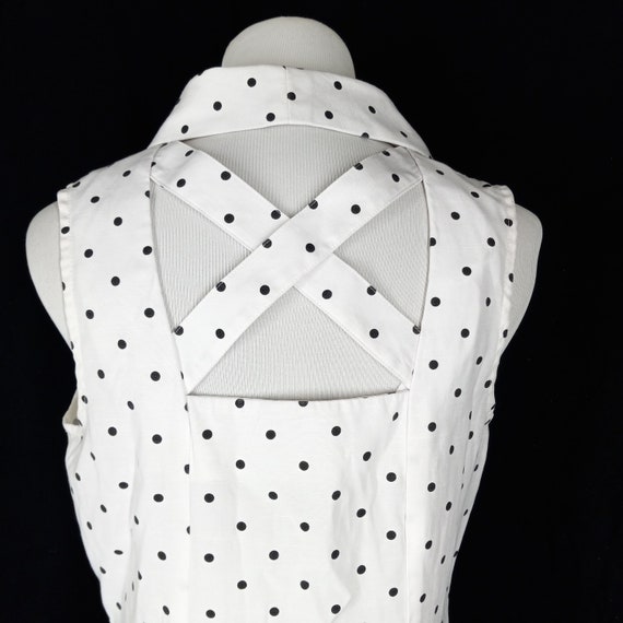 Vintage 90s Y2K White and Black Polka Dot Cross B… - image 3