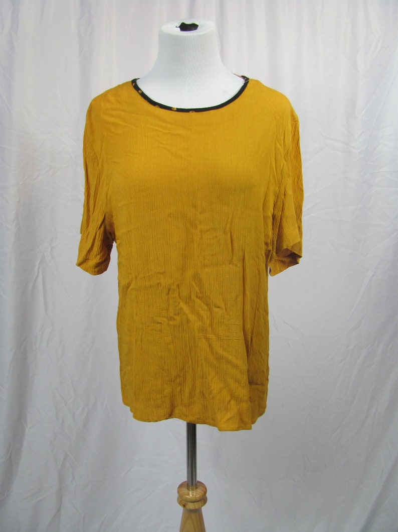 Cute Vintage Womens Mustard Yellow Blouse Top
