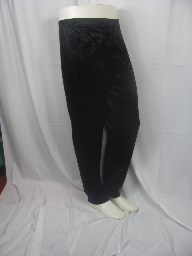 Vintage 90s Womens Black Velvet Velour Pants