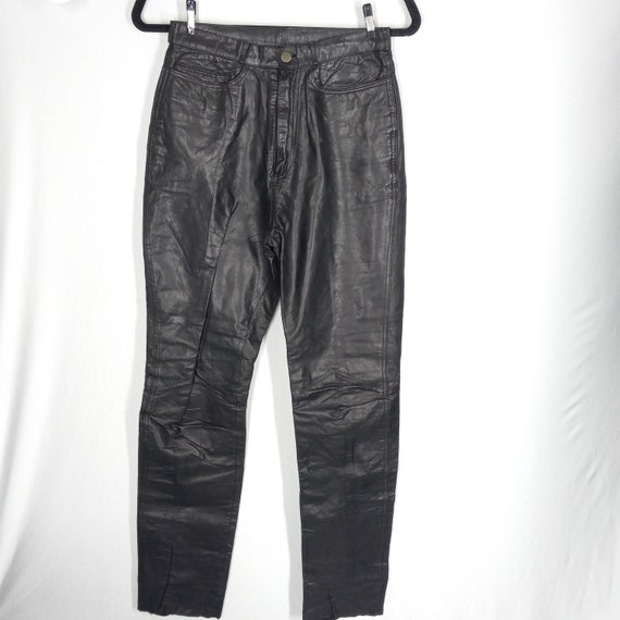 Ladies vintage 1990s black leather pants Mode Spe… - image 3