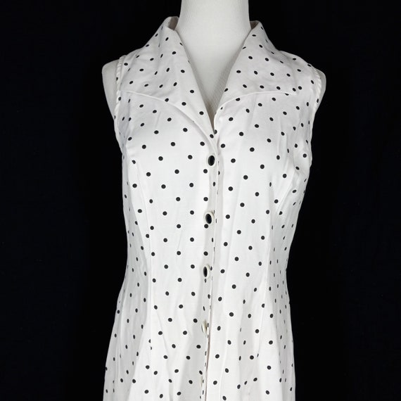 Vintage 90s Y2K White and Black Polka Dot Cross B… - image 2