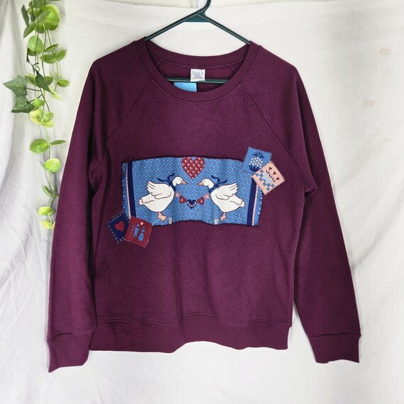 Upcycled Cottagecore Patchwork GOOSE sweatshirt N… - image 2