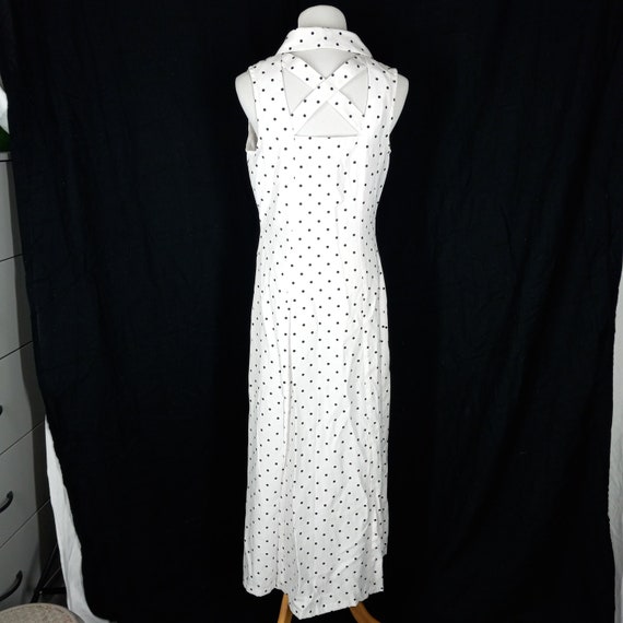 Vintage 90s Y2K White and Black Polka Dot Cross B… - image 9