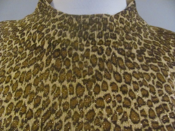 Vintage 90s Y2K Leopard / Cheetah Print Metallic … - image 3