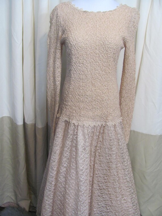 Gorgeous Vintage Retro Pink Lace Formal Dress PRO… - image 3