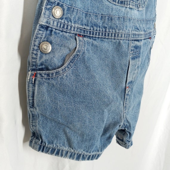 Vintage 90s / Y2k GAP Denim Overall Shorts Bibs D… - image 4