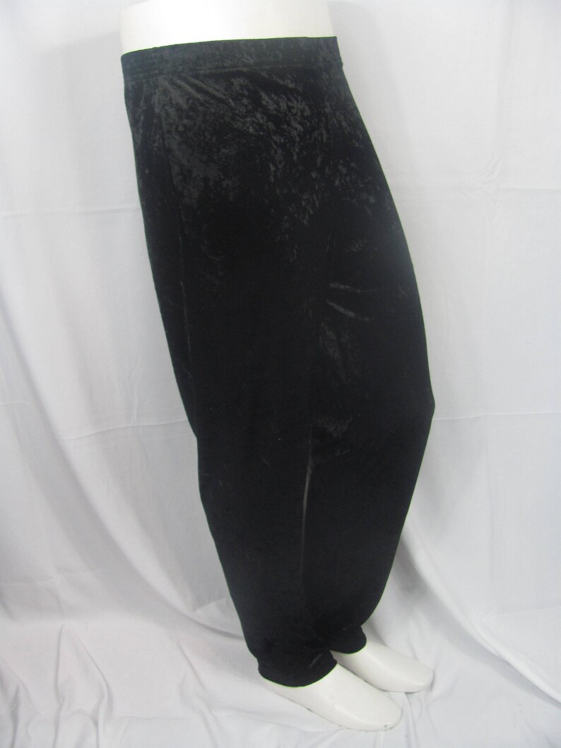 Vintage 90s Womens Black Velvet Velour Pants