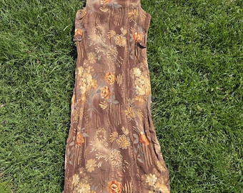 Vintage 1990s Womens floral gauzey rayon long sundress