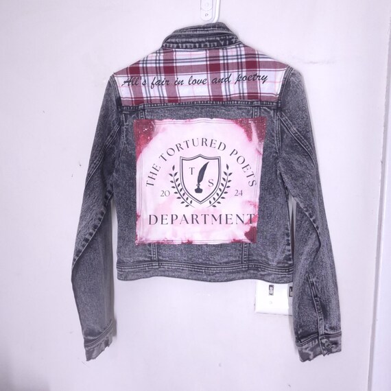 Upcycled Denim Jacket with TTPD Back Patch, Swift… - image 10