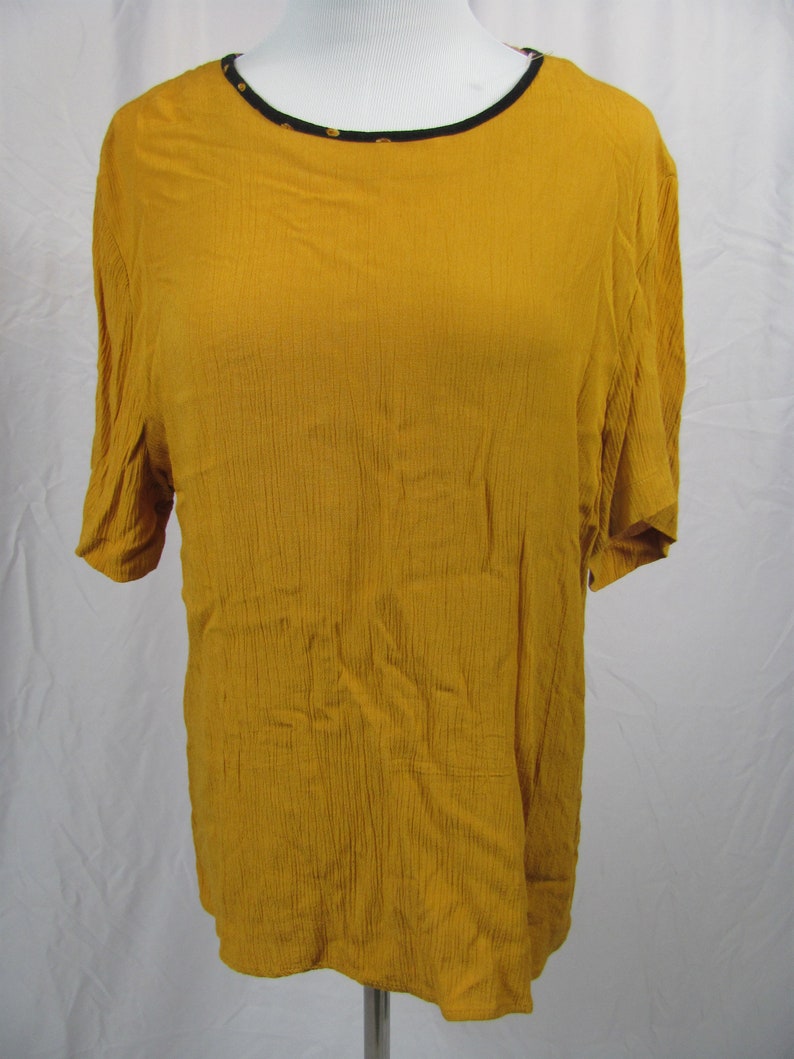 Cute Vintage Womens Mustard Yellow Blouse Top
