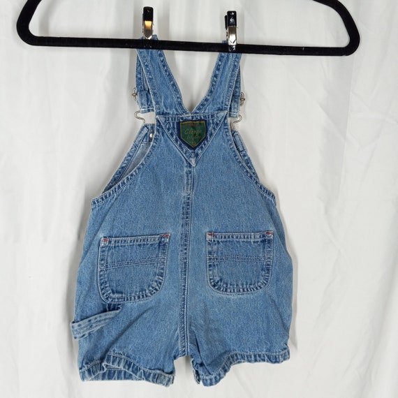 Vintage 90s / Y2k GAP Denim Overall Shorts Bibs D… - image 7
