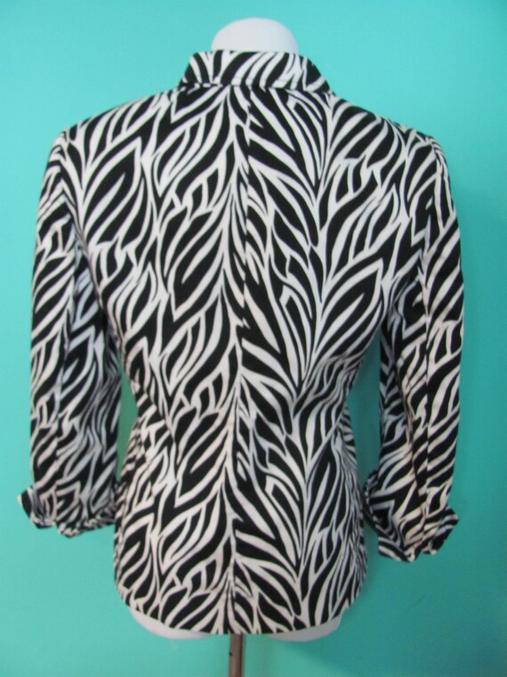 Womens Vintage 90s ZEBRA Print Blazer Jacket / An… - image 4