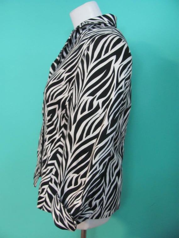 Womens Vintage 90s ZEBRA Print Blazer Jacket / An… - image 3