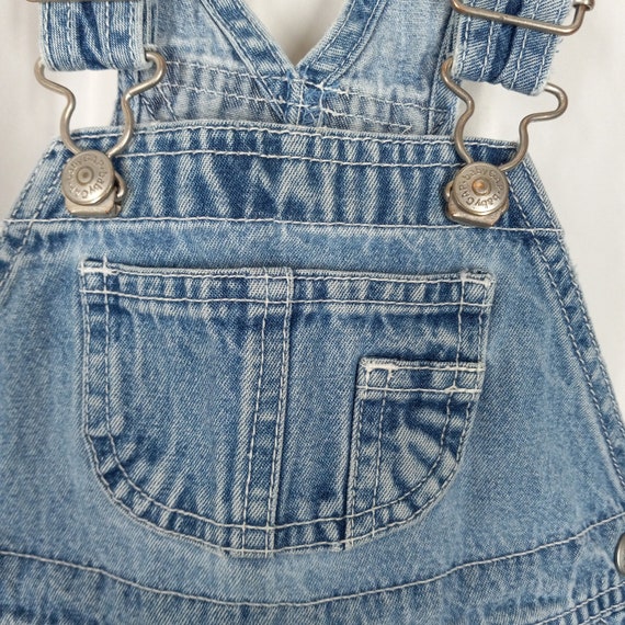 Vintage 90s / Y2k GAP Denim Overall Shorts Bibs D… - image 3